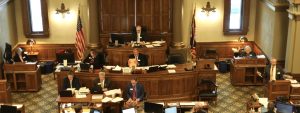Representatives on the floor of the Wyoming House of Representatives