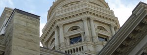 Closeup of the dome of the Wyoming State Capitol
